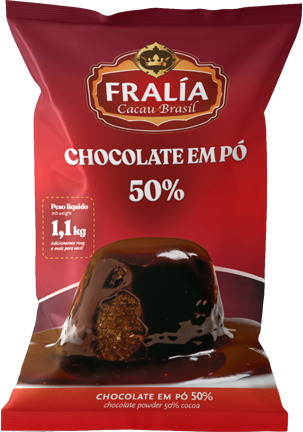 Embalagem contendo Chocolate em pó 50% Fralía