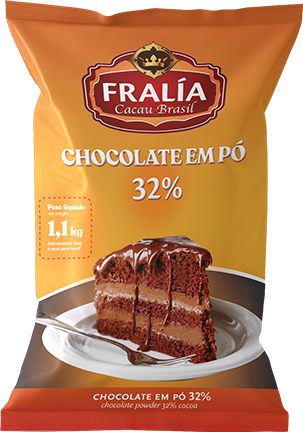 Embalagem contendo Chocolate em pó 32% Fralía